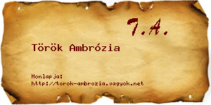 Török Ambrózia névjegykártya